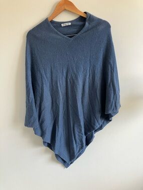 100% cashmere hand made in Nepal blue poncho kimono